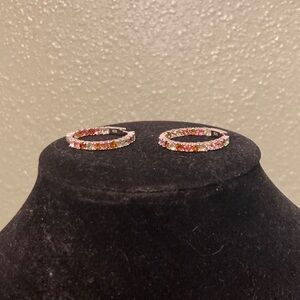 Vibrant Crystal Hoop Earrings